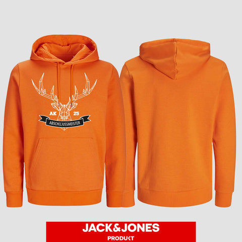 1015 "Absch(l)ussmeister polygon" Abschluss Hoodie by Jack&Jones einseitig bedruckt