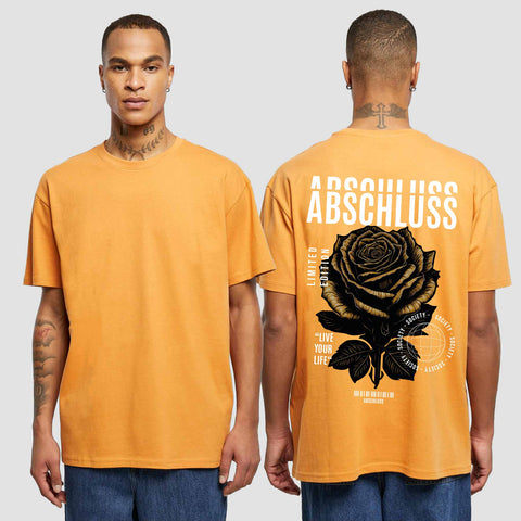 1041 "Streetwear Rose" Abschluss Oversize T-Shirt einseitig bedruckt