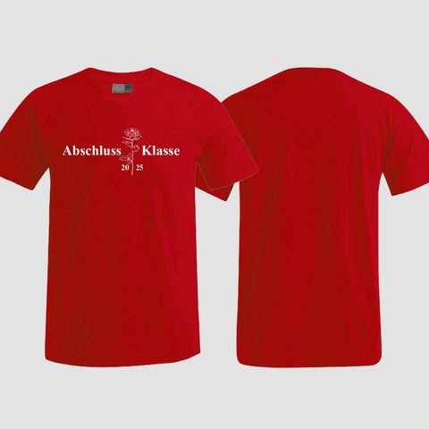 1019 "Abschluss Rose" Abschluss T-Shirt einseitig bedruckt