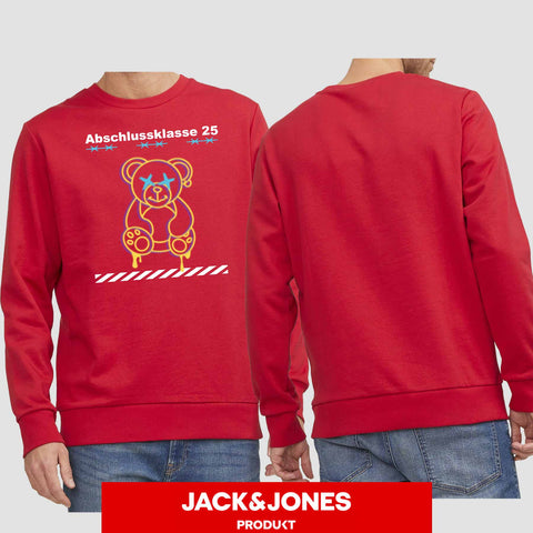 1014 "Teddy X" Abschluss Sweatshirt by Jack&Jones einseitig bedruckt