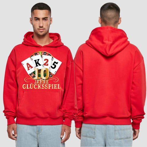 1009 "Glücksspiel" Abschluss Premium Oversize Hoodie einseitig bedruckt