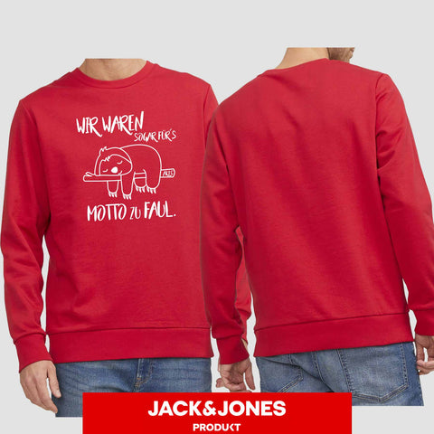 1010 "Zu Faul" Abschluss Sweatshirt by Jack&Jones einseitig bedruckt