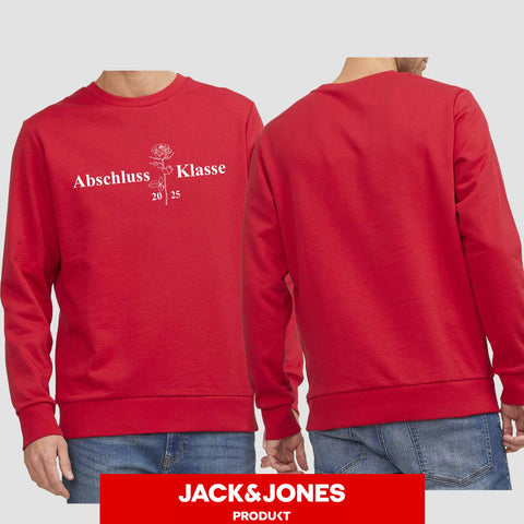 1019 "Abschluss Rose" Abschluss Sweatshirt by Jack&Jones einseitig bedruckt