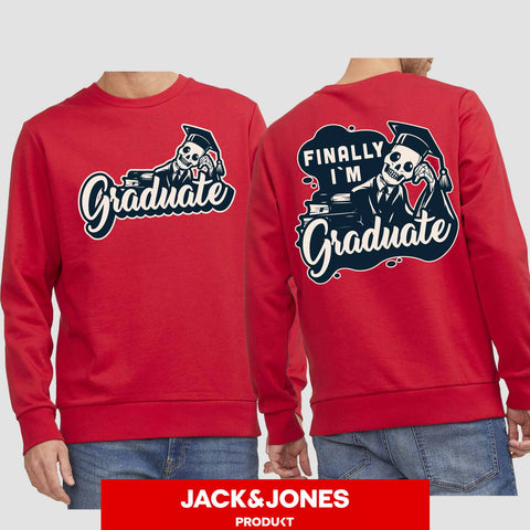 1059 "Finally" Abschluss Sweatshirt by Jack&Jones beidseitig bedruckt