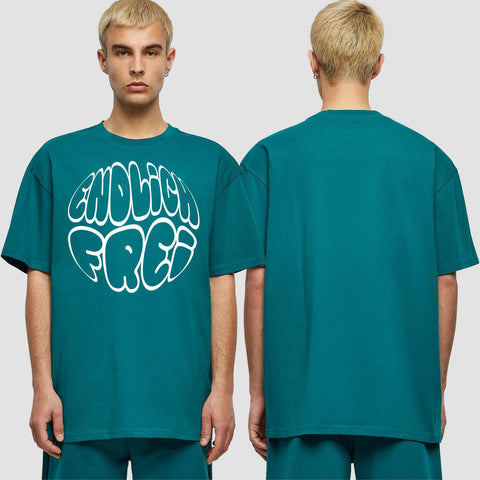 1034 "Endlich frei" Abschluss ABI Oversize T-Shirt einseitig bedruckt