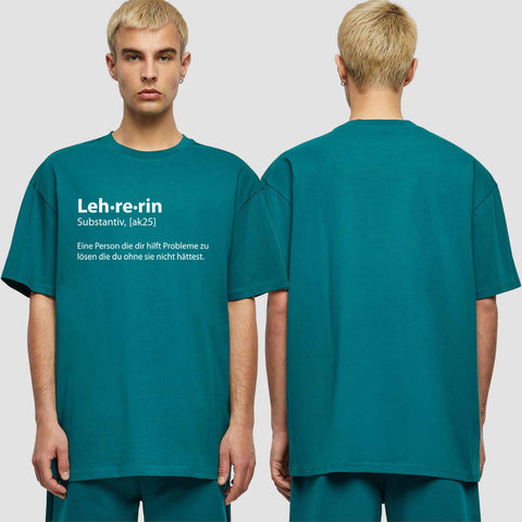 1050 "Definition Lehrerin" Abschluss Oversize T-Shirt einseitig bedruckt