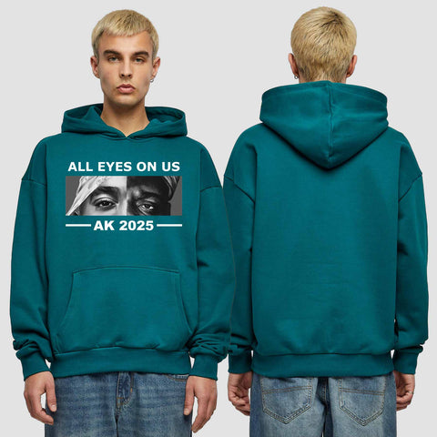 1022 "all Eyes" Abschluss Premium Oversize Hoodie einseitig bedruckt