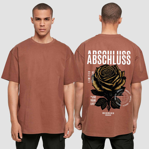 1041 "Streetwear Rose" Abschluss Oversize T-Shirt einseitig bedruckt