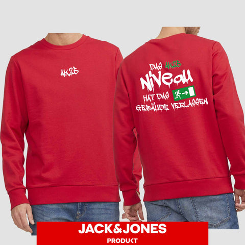 1035 "Niveau" Abschluss Sweatshirt by Jack&Jones beidseitig bedruckt