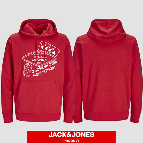 1012 "ABI VEGAS" Abi Hoodie by Jack&Jones einseitig bedruckt