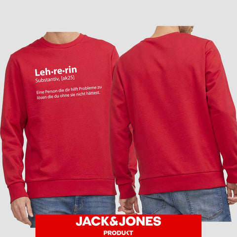 1049 "Definition Lehrerin" Abschluss Sweatshirt by Jack&Jones einseitig bedruckt