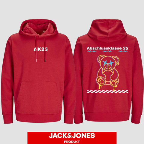 1016 "Teddy X" Abschluss Hoodie by Jack&Jones beidseitig bedruckt