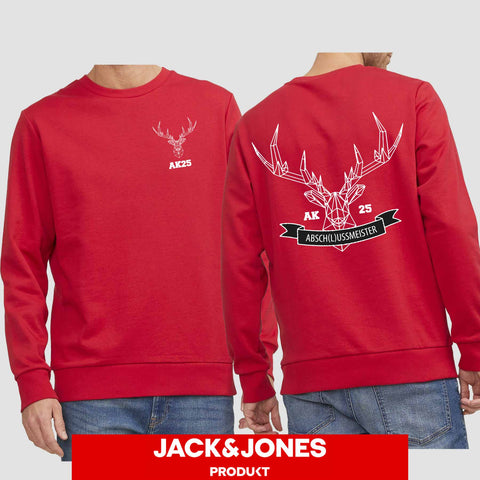 1017 "Abschlussmeister Polygon" Abschluss Sweatshirt by Jack&Jones beidseitig bedruckt