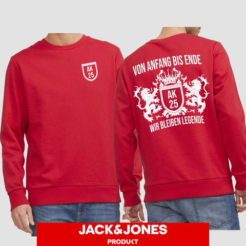 1023 "Anfang bis Ende" Abschluss Sweatshirt by Jack&Jones beidseitig bedruckt