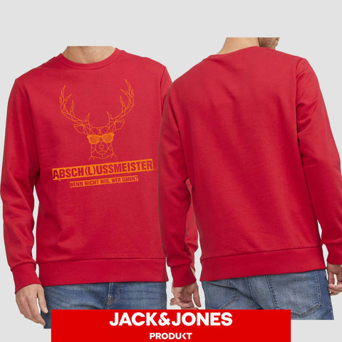 1013 "Abschlussmeister Brille" Abschluss Sweatshirt by Jack&Jones einseitig bedruckt