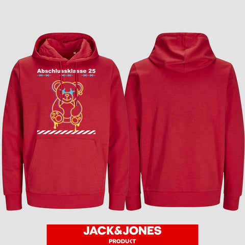 1014 "Teddy X" Abschluss Hoodie by Jack&Jones einseitig bedruckt