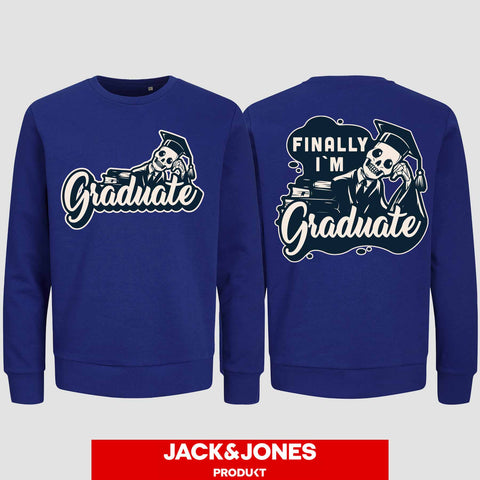 1059 "Finally" Abschluss Sweatshirt by Jack&Jones beidseitig bedruckt