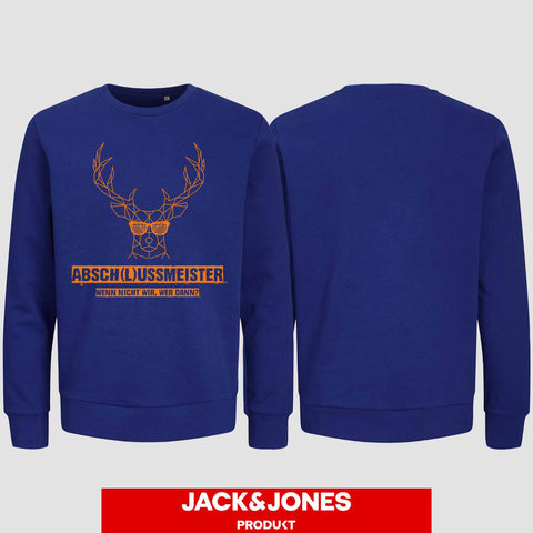 1013 "Abschlussmeister Brille" Abschluss Sweatshirt by Jack&Jones einseitig bedruckt