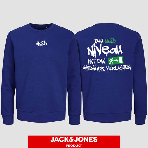 1035 "Niveau" Abschluss Sweatshirt by Jack&Jones beidseitig bedruckt