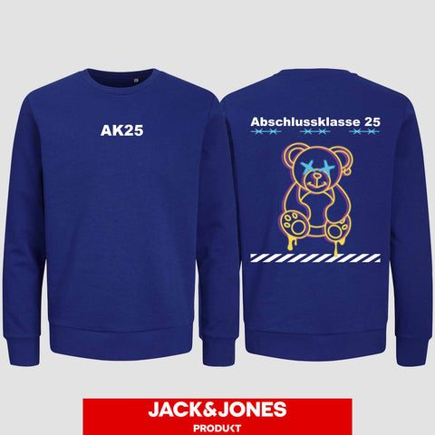 1016 "Teddy X" Abschluss Sweatshirt by Jack&Jones beidseitig bedruckt