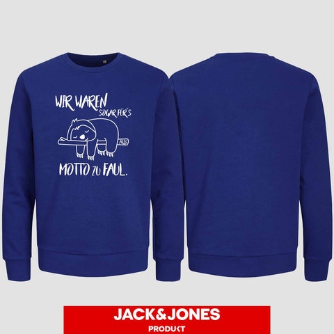 1010 "Zu Faul" Abschluss Sweatshirt by Jack&Jones einseitig bedruckt