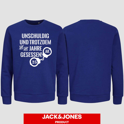 1008 "Unschuldig gesessen" Abschluss Sweatshirt by Jack&Jones einseitig bedruckt