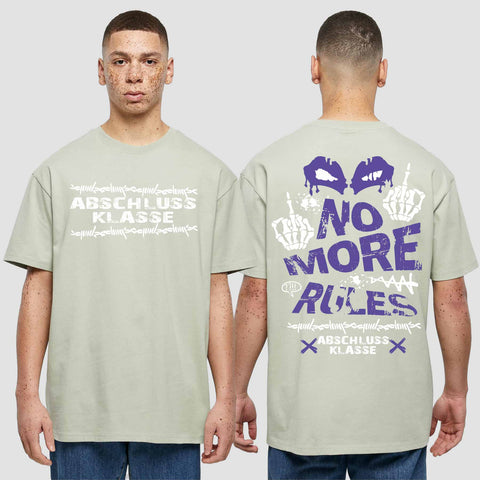 1051 "No more Rules" Abschluss Oversize T-Shirt beidseitig bedruckt