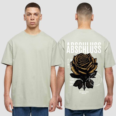 1041 "Streetwear Rose" Abschluss Oversize T-Shirt einseitig bedruckt