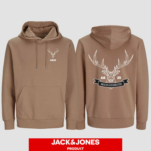 1017 "Absch(l)ussmeister polygon" Abschluss Hoodie by Jack&Jones beidseitig bedruckt