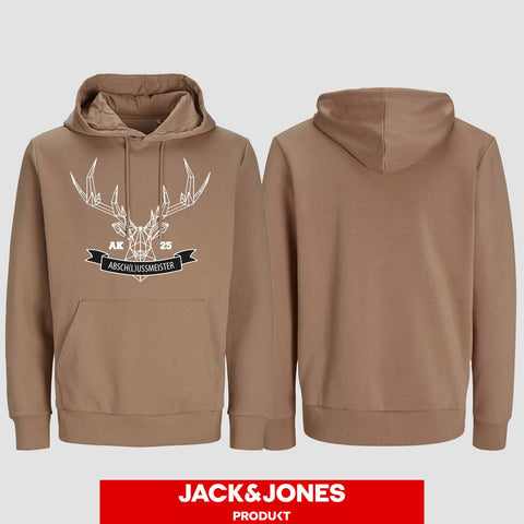 1015 "Absch(l)ussmeister polygon" Abschluss Hoodie by Jack&Jones einseitig bedruckt