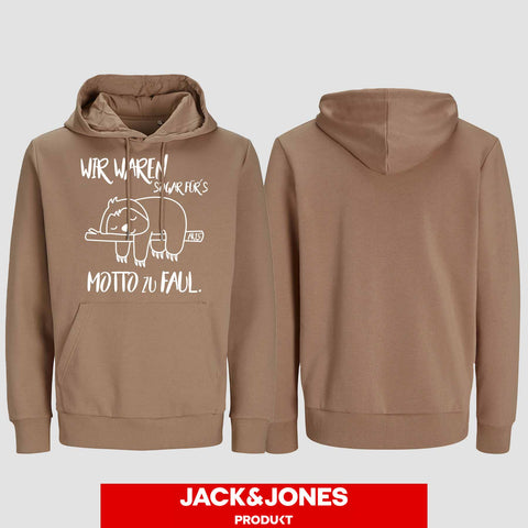 1010 "Für´s Motto zu Faul" Abschluss Hoodie by Jack&Jones einseitig bedruckt