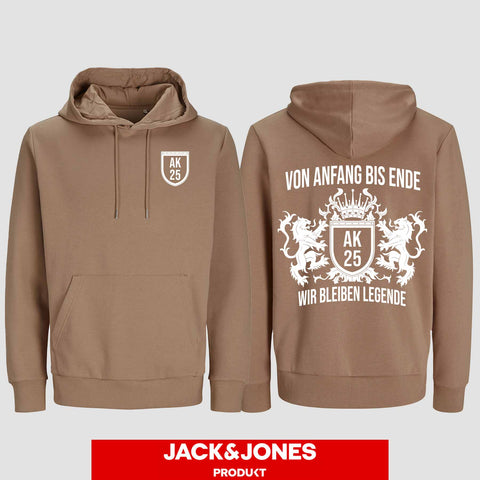 1023 "Von Anfang bis Ende" Abschluss Hoodie by Jack&Jones beidseitig bedruckt