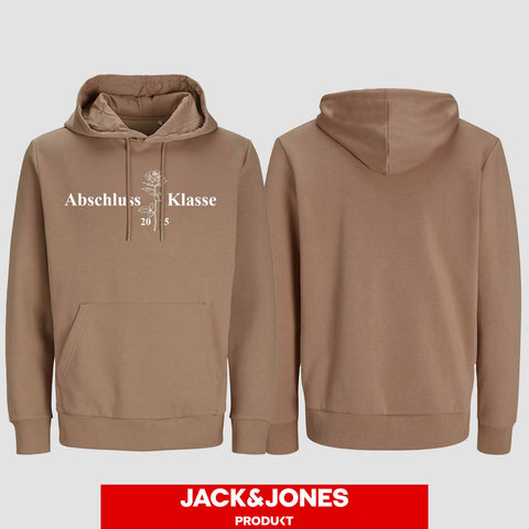 1019 "Abschluss Rose" Abschluss Hoodie by Jack&Jones einseitig bedruckt