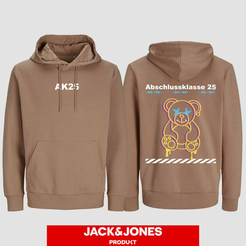 1016 "Teddy X" Abschluss Hoodie by Jack&Jones beidseitig bedruckt