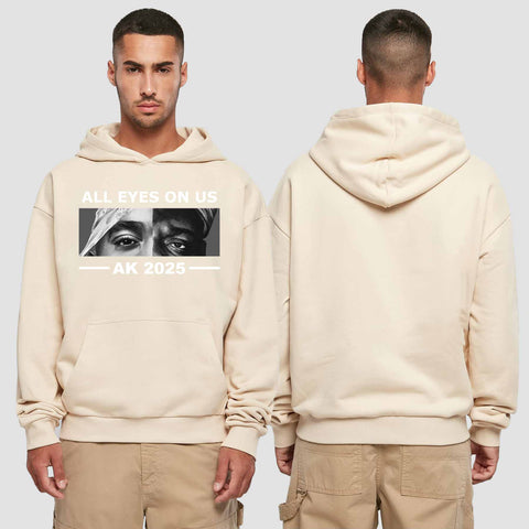 1022 "all Eyes" Abschluss Premium Oversize Hoodie einseitig bedruckt