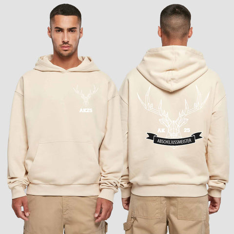 1017 "Abschlussmeister Polygon" Abschluss Premium Oversize Hoodie beidseitig bedruckt