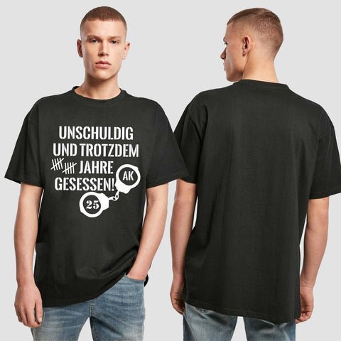 1008 "Unschuldig" Abschluss Oversize T-Shirt einseitig bedruckt