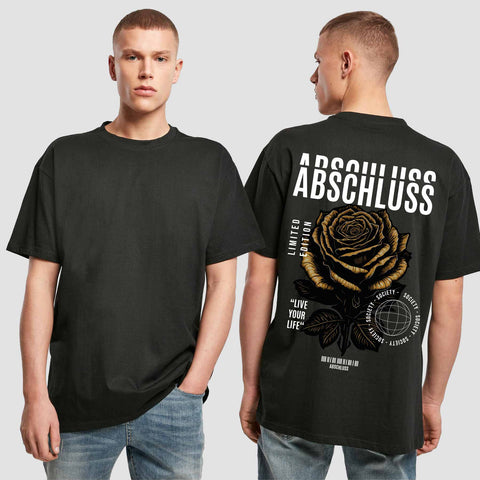 1041 "Streetwear Rose" Abschluss Oversize T-Shirt einseitig bedruckt