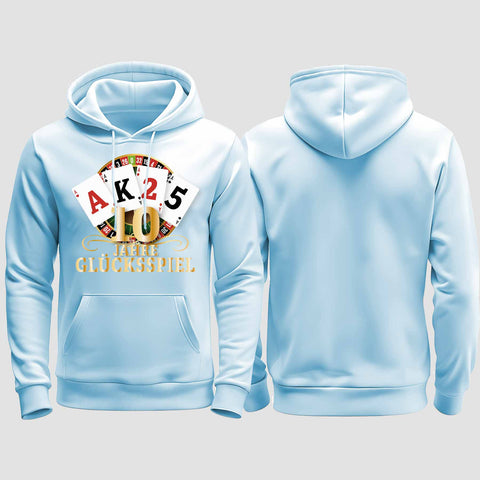 1009 "Glücksspiel" Abschluss regular College Hoodie einseitig bedruckt