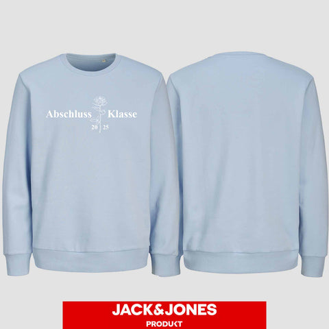 1019 "Abschluss Rose" Abschluss Sweatshirt by Jack&Jones einseitig bedruckt