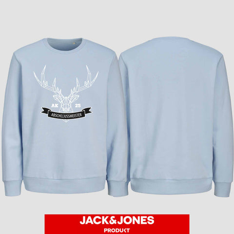 1015 "Abschlussmeister Polygon" Abschluss Sweatshirt by Jack&Jones einseitig bedruckt