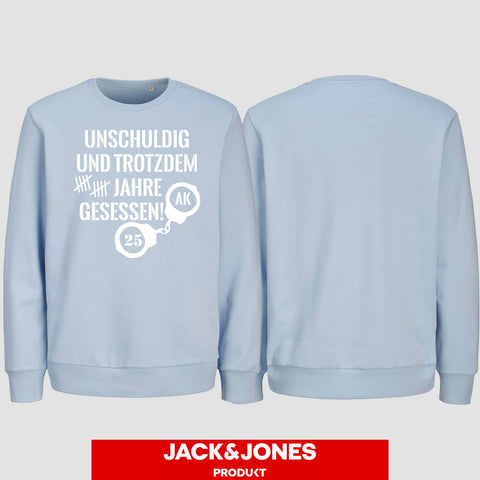 1008 "Unschuldig gesessen" Abschluss Sweatshirt by Jack&Jones einseitig bedruckt