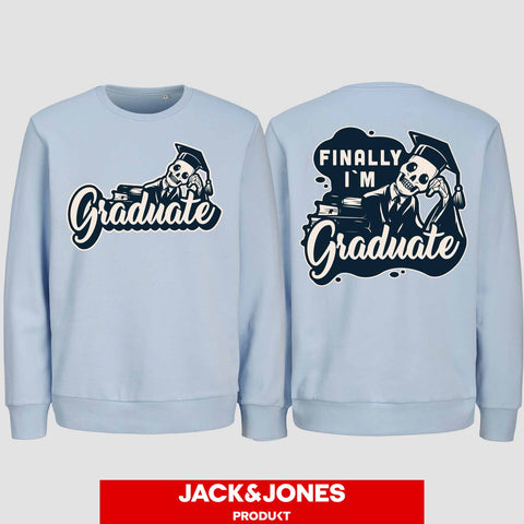 1059 "Finally" Abschluss Sweatshirt by Jack&Jones beidseitig bedruckt