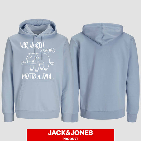 1010 "Für´s Motto zu Faul" Abschluss Hoodie by Jack&Jones einseitig bedruckt