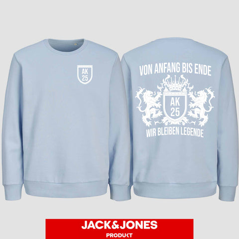 1023 "Anfang bis Ende" Abschluss Sweatshirt by Jack&Jones beidseitig bedruckt