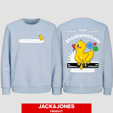 1053 "Ente gut, alles gut" Abschluss Sweatshirt by Jack&Jones beidseitig bedruckt