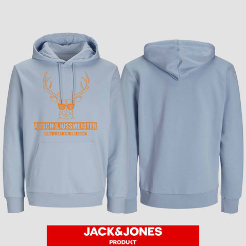 1013 "Absch(l)ussmeister Brille" Abschluss Hoodie by Jack&Jones einseitig bedruckt