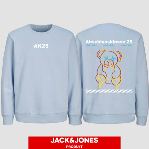 1016 "Teddy X" Abschluss Sweatshirt by Jack&Jones beidseitig bedruckt