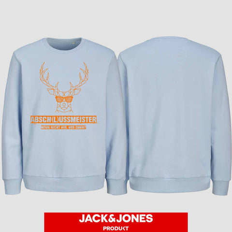 1013 "Abschlussmeister Brille" Abschluss Sweatshirt by Jack&Jones einseitig bedruckt