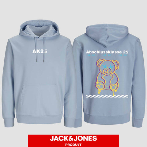 1016 "Teddy X" Abschluss Hoodie by Jack&Jones beidseitig bedruckt